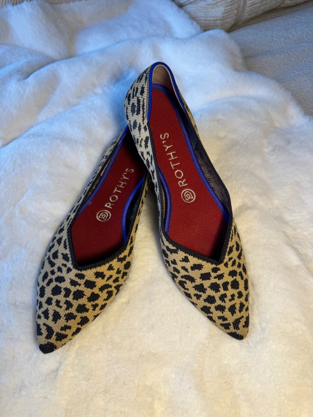 Rothy's Leopard Print Pointed Toe Flats Size 9